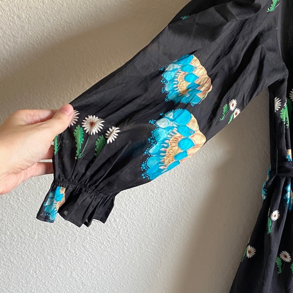 Cynthia Rowley Black Dress with Floral Design - Picture 14 of 14